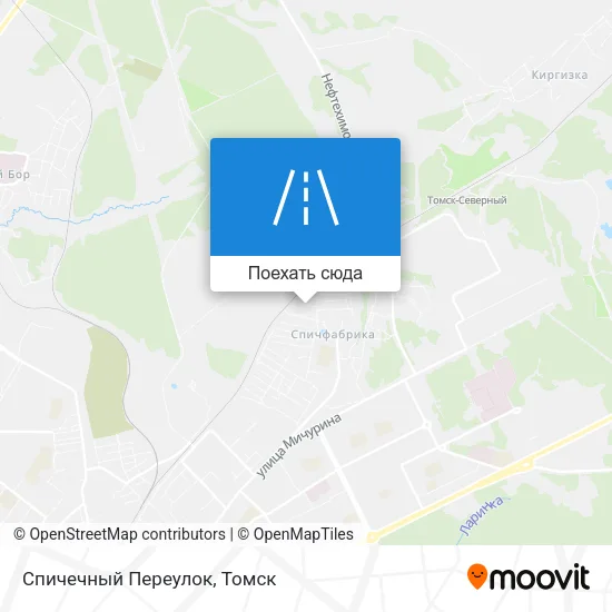Карта Спичечный Переулок