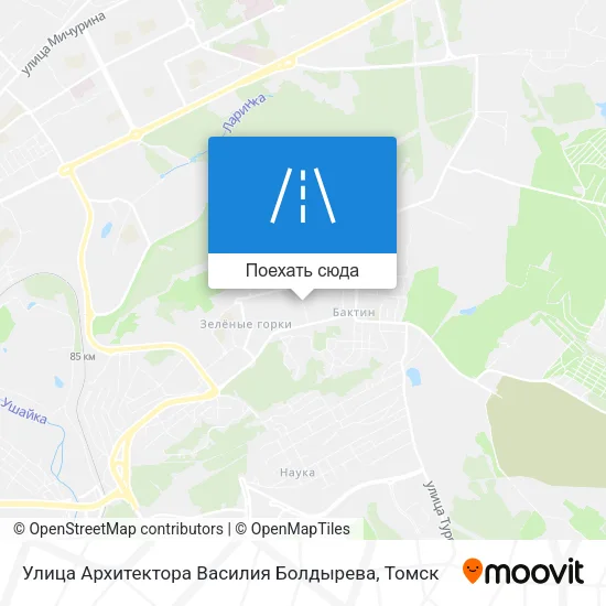 Карта Улица Архитектора Василия Болдырева
