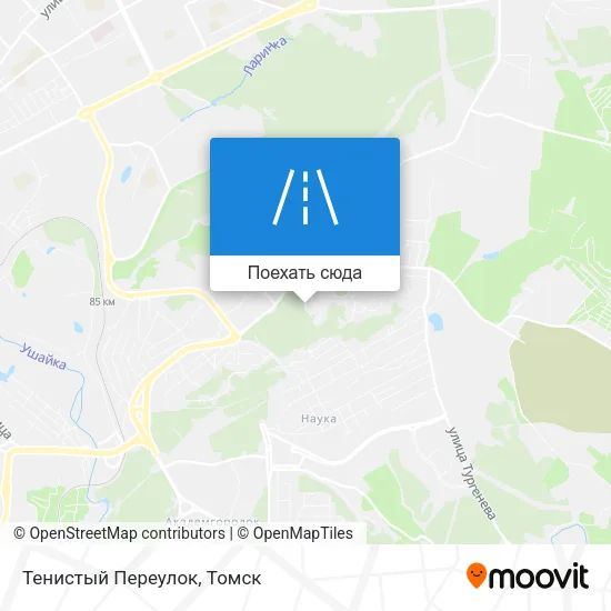 Карта Тенистый Переулок