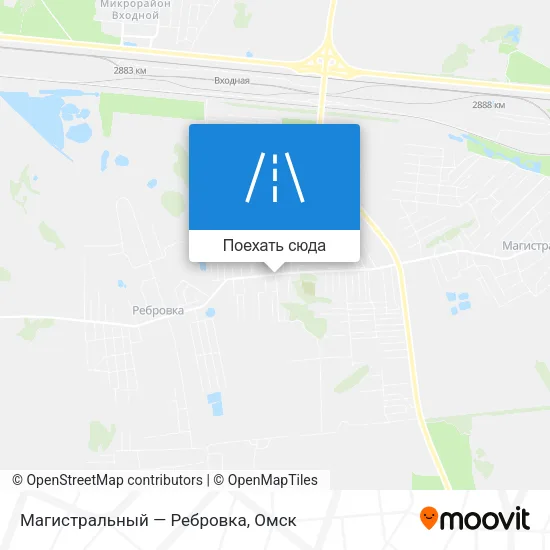 Карта Магистральный — Ребровка