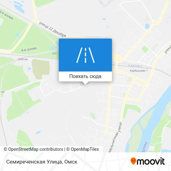 Карта Семиреченская Улица