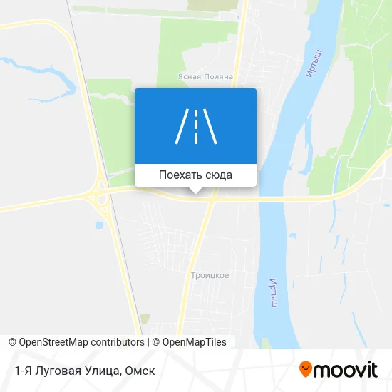 Карта 1-Я Луговая Улица
