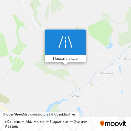 Карта «Казань — Малмыж» — Пермяки» — Эстачи