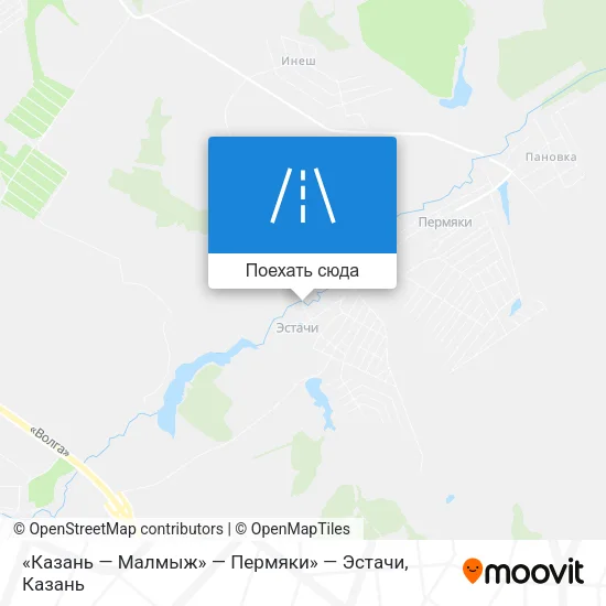Карта «Казань — Малмыж» — Пермяки» — Эстачи