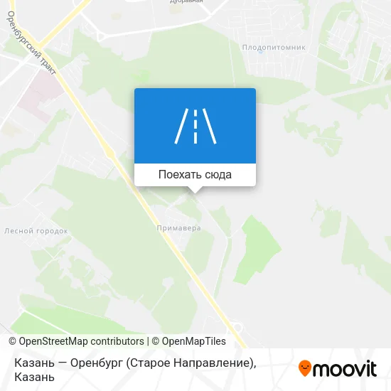 Карта Казань — Оренбург (Старое Направление)