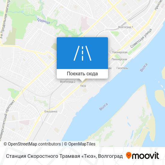 Карта Станция Скоростного Трамвая «Тюз»