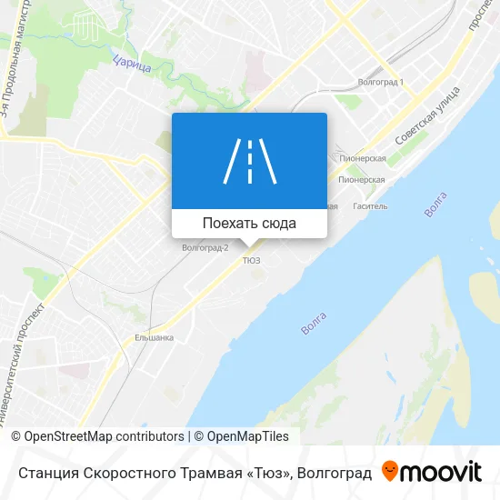 Карта Станция Скоростного Трамвая «Тюз»