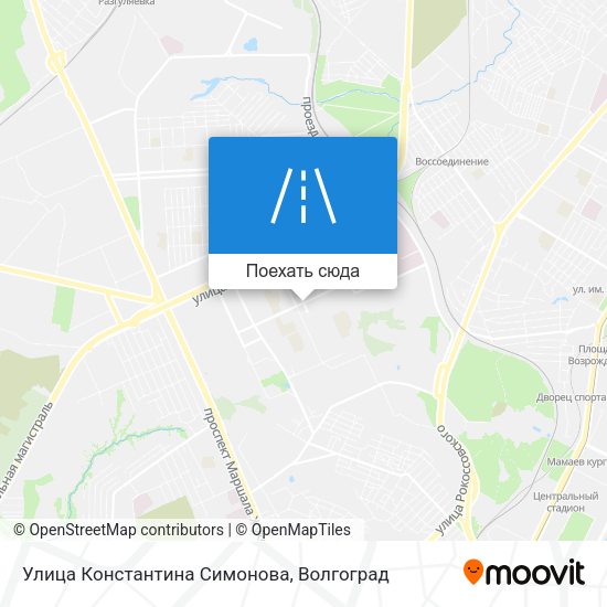 Карта Улица Константина Симонова