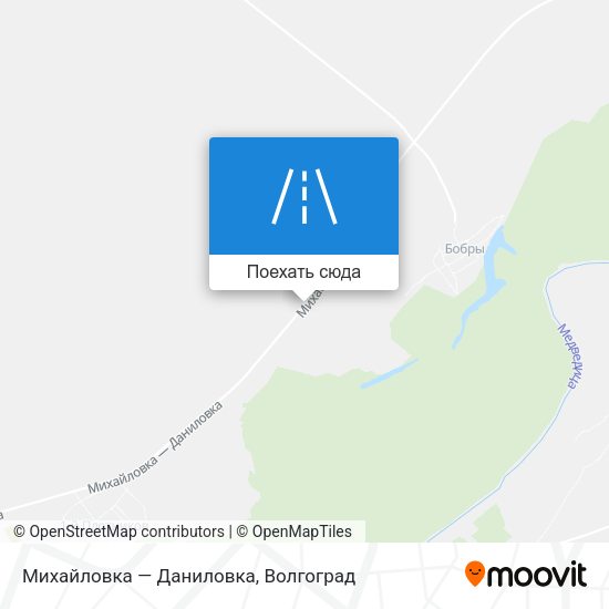 Карта Михайловка — Даниловка