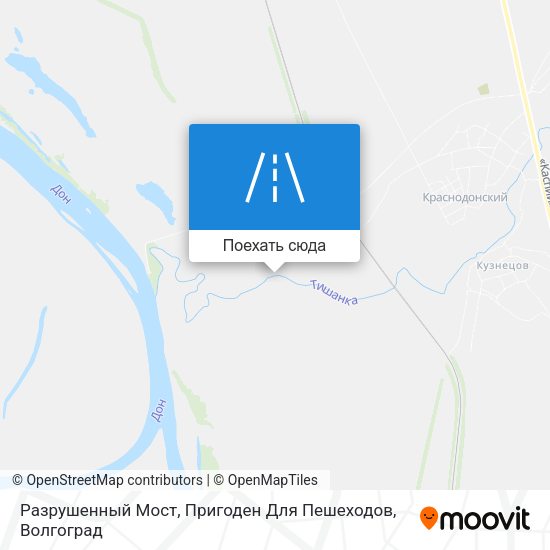 Карта Разрушенный Мост, Пригоден Для Пешеходов