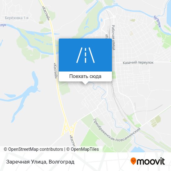 Карта Заречная Улица