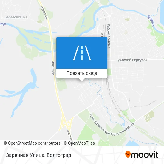 Карта Заречная Улица