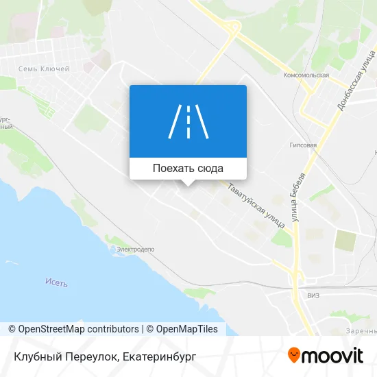 Карта Клубный Переулок
