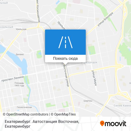 Карта Екатеринбург. Автостанция Восточная