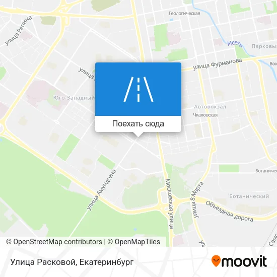 Карта Улица Расковой