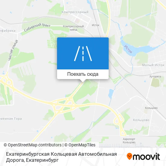 Карта Екатеринбургская Кольцевая Автомобильная Дорога