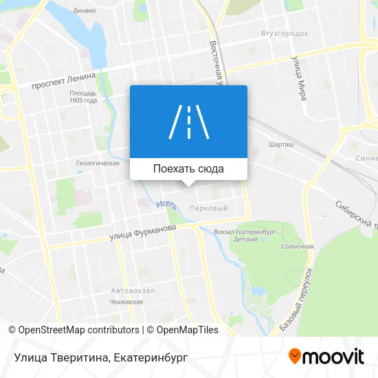 Карта Улица Тверитина