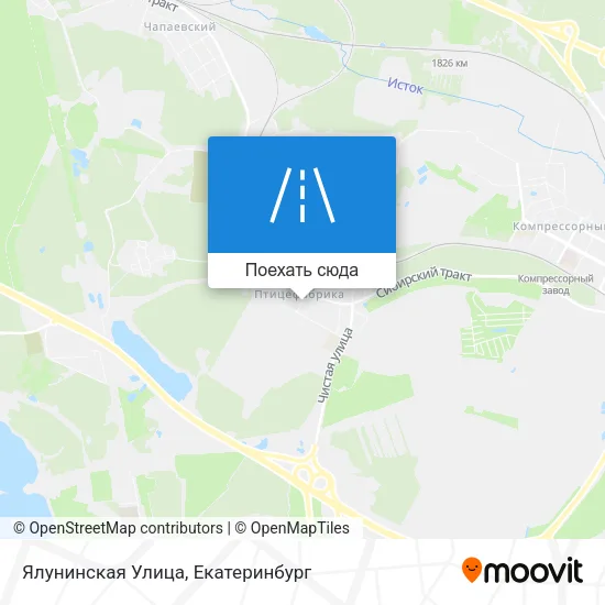Карта Ялунинская Улица