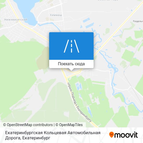 Карта Екатеринбургская Кольцевая Автомобильная Дорога