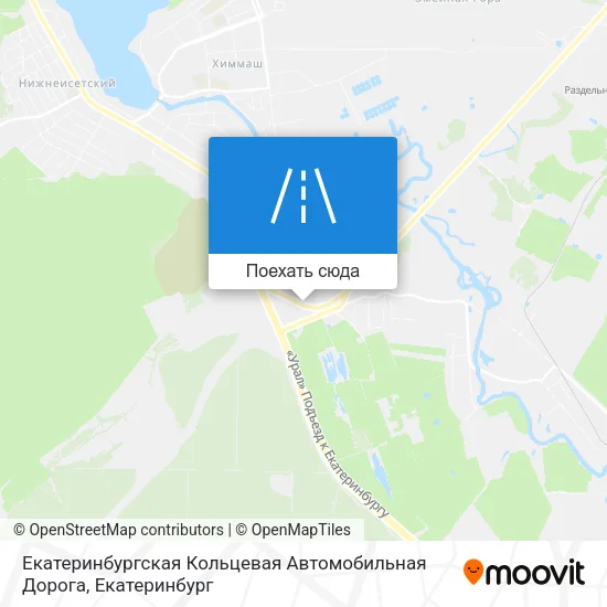 Карта Екатеринбургская Кольцевая Автомобильная Дорога