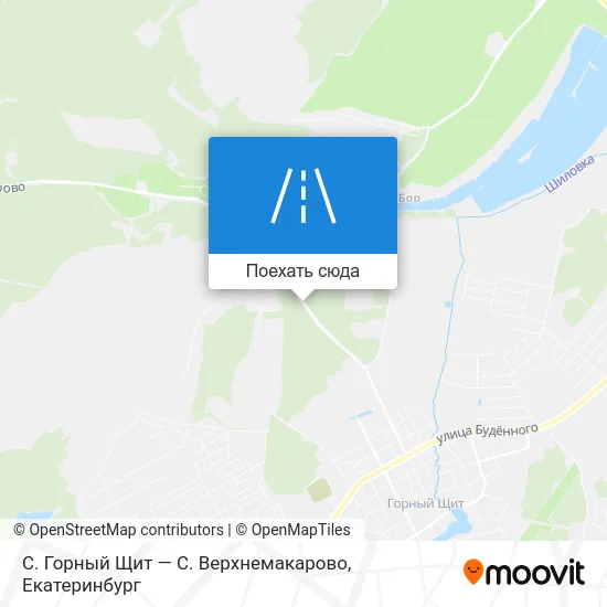 Карта С. Горный Щит — С. Верхнемакарово