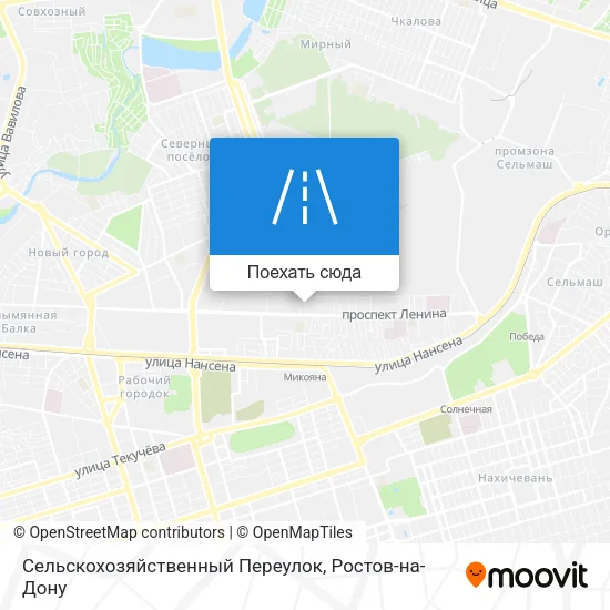 Карта Сельскохозяйственный Переулок