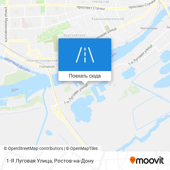 Карта 1-Я Луговая Улица