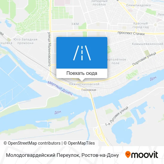 Карта Молодогвардейский Переулок