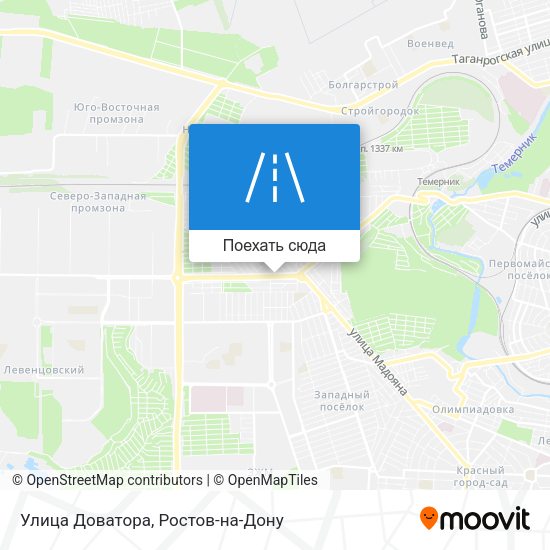 Карта Улица Доватора