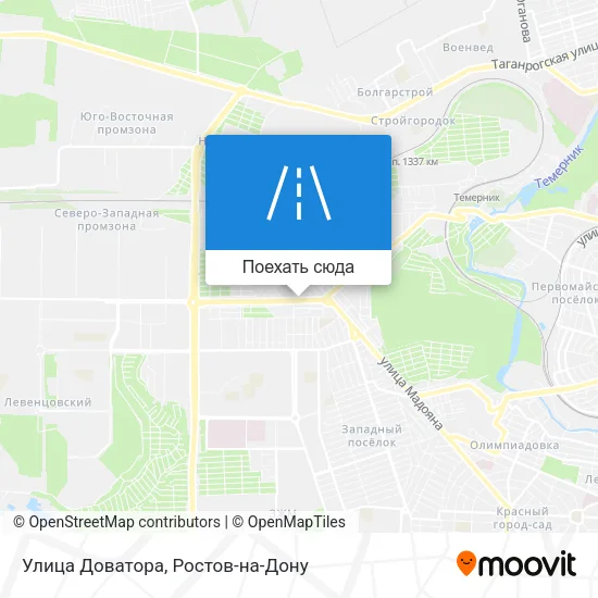 Карта Улица Доватора