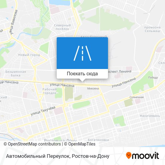 Карта Автомобильный Переулок