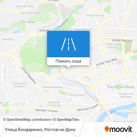 Карта Улица Бондаренко
