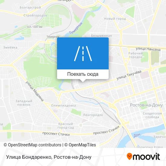 Карта Улица Бондаренко