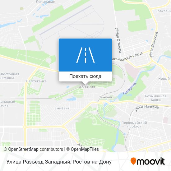 Карта Улица Разъезд Западный