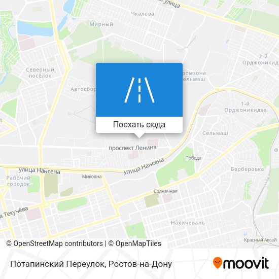 Карта Потапинский Переулок