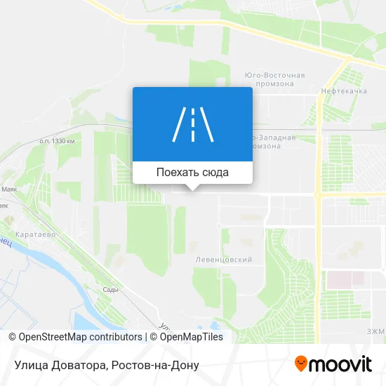 Карта Улица Доватора