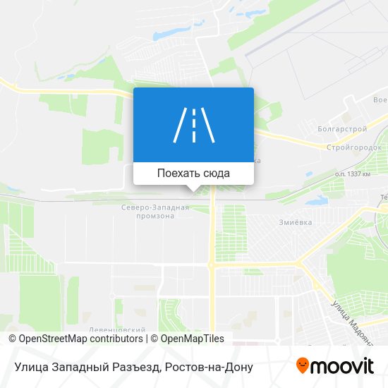Карта Улица Западный Разъезд