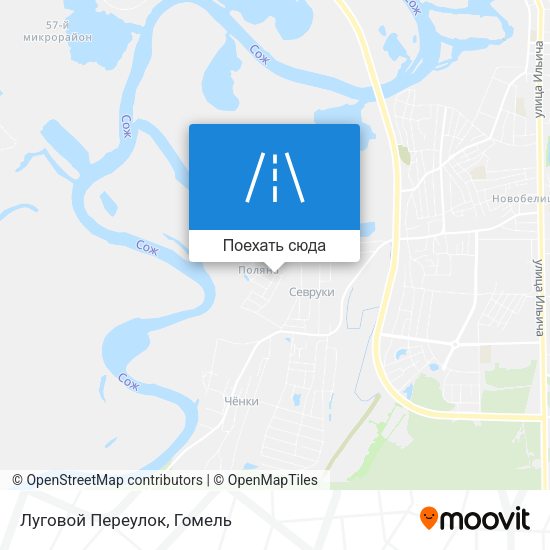 Карта Луговой Переулок