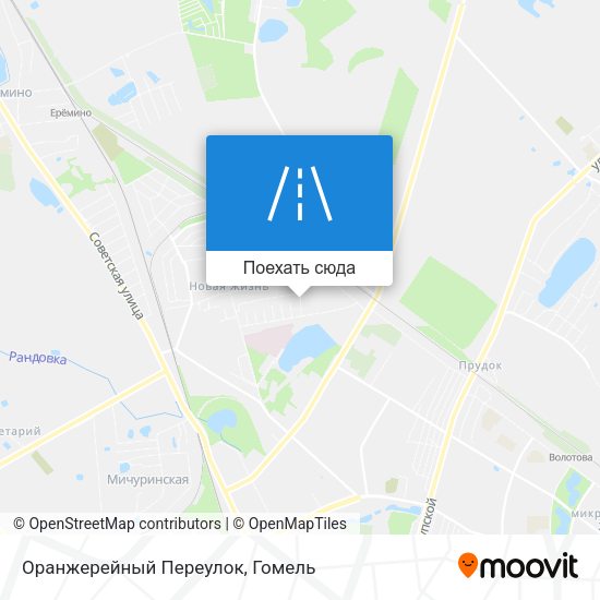 Карта Оранжерейный Переулок