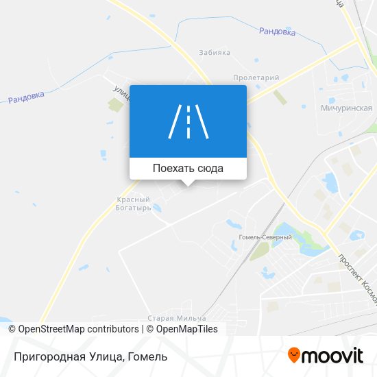 Карта Пригородная Улица