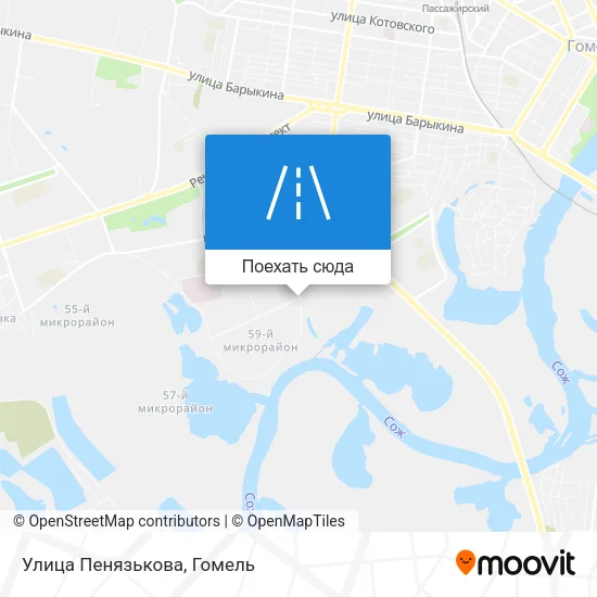 Карта Улица Пенязькова