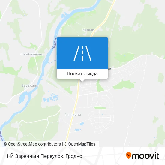 Карта 1-Й Заречный Переулок