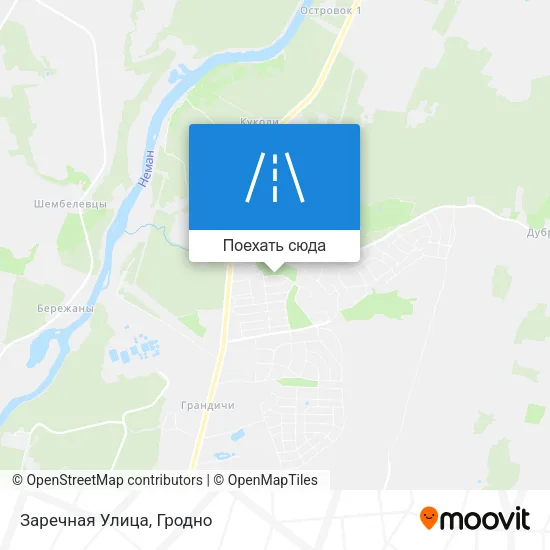 Карта Заречная Улица