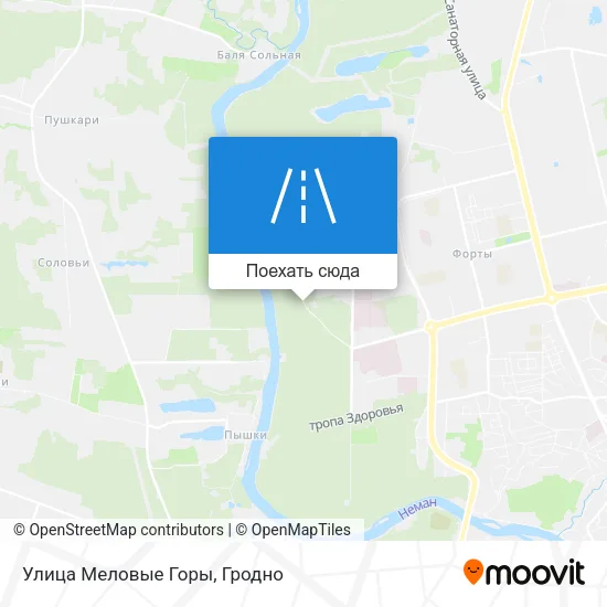 Карта Улица Меловые Горы