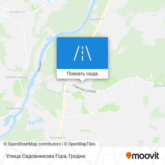 Карта Улица Садовникова Гора