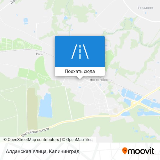 Карта Алданская Улица