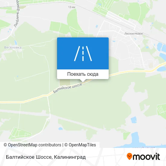 Карта Балтийское Шоссе