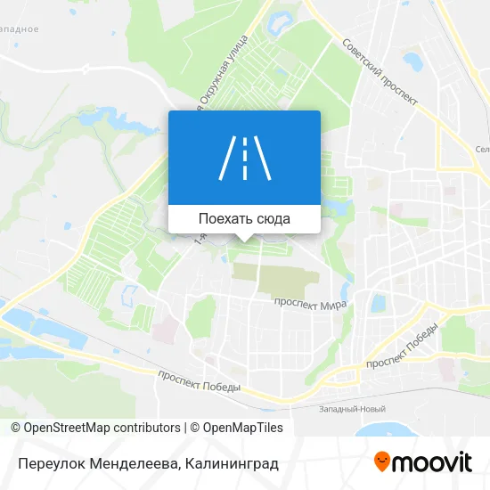 Карта Переулок Менделеева