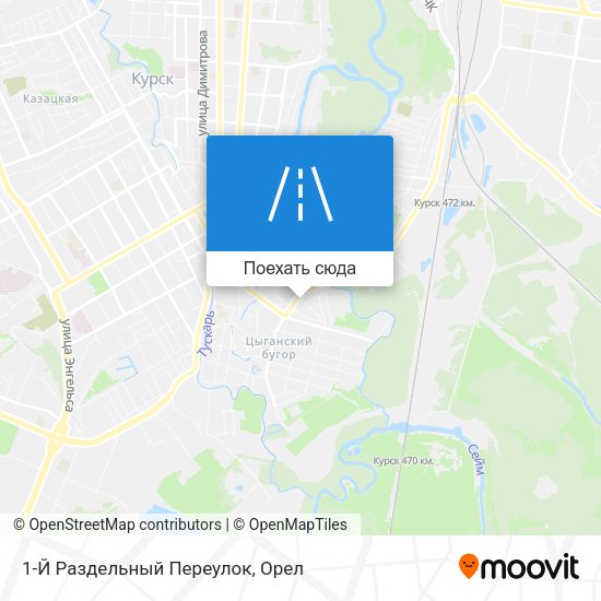 Карта 1-Й Раздельный Переулок