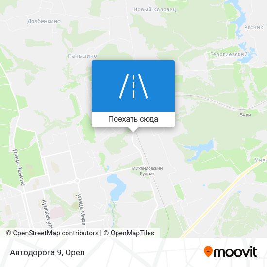 Карта Автодорога 9
